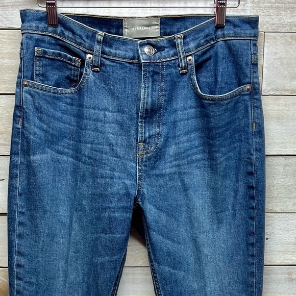 Everlane High Rise Straight Jeans Blue Ankle Size 30‎ Stretch Pockets - Picture 3 of 10